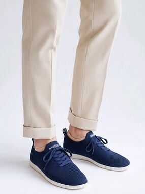 Nautica Men's Weiton Navy Knit Lace-Up Sneakers
